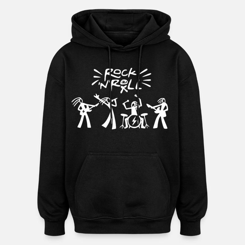 Groupe de rock and roll - Sweat à capuche oversize unisexe - noir