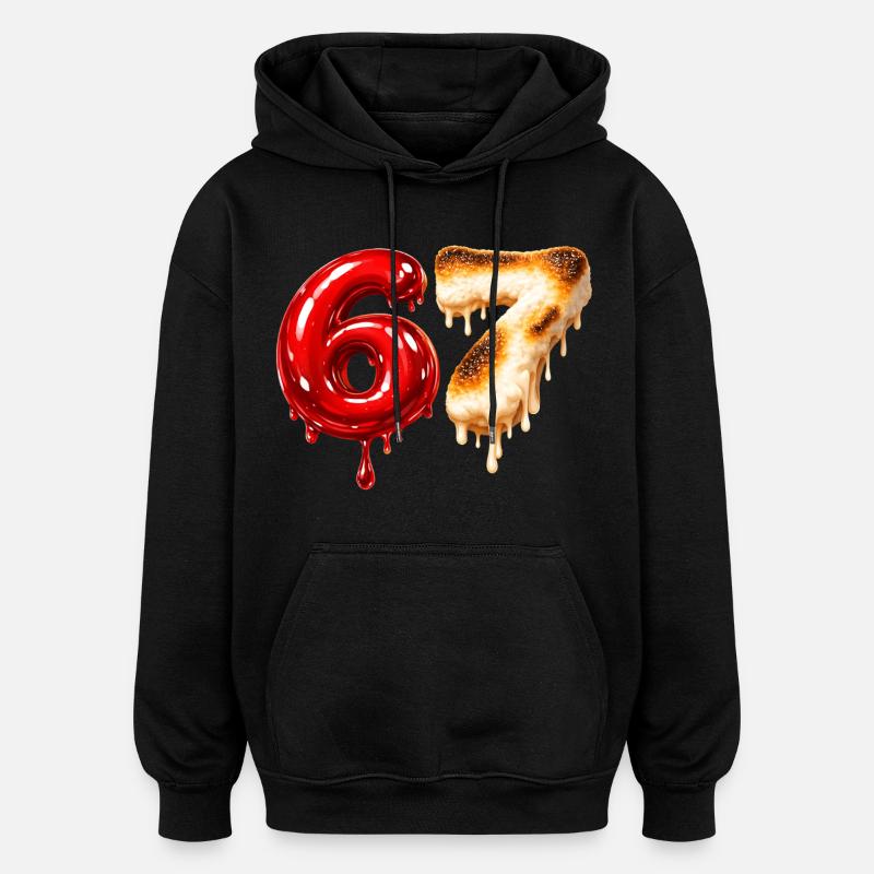 67 - 6 7 - Six Seven Meme - Sweat à capuche oversize unisexe - noir