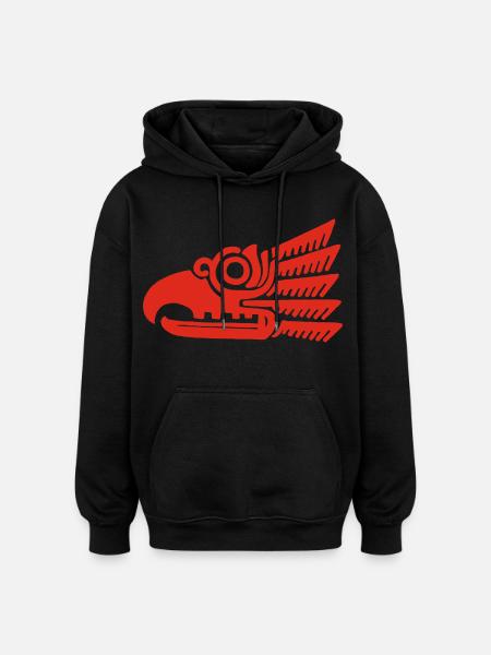 Roter Stammesvogelkopf - Oversized Unisex Hoodie - Schwarz