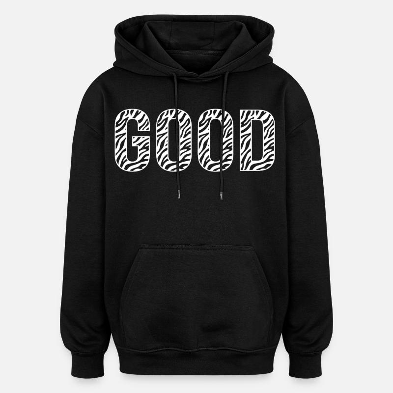 GOOD Zebramuster - Oversized Unisex Hoodie - Schwarz