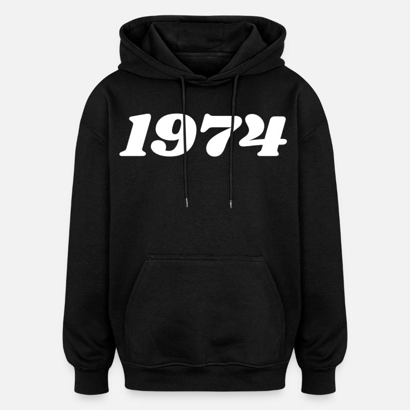 1974 - Sweat à capuche oversize unisexe - noir