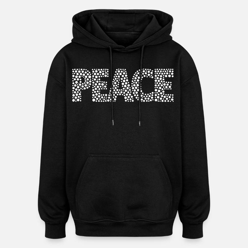 PEACE in Points Mosaic - Oversized Unisex Hoodie - black