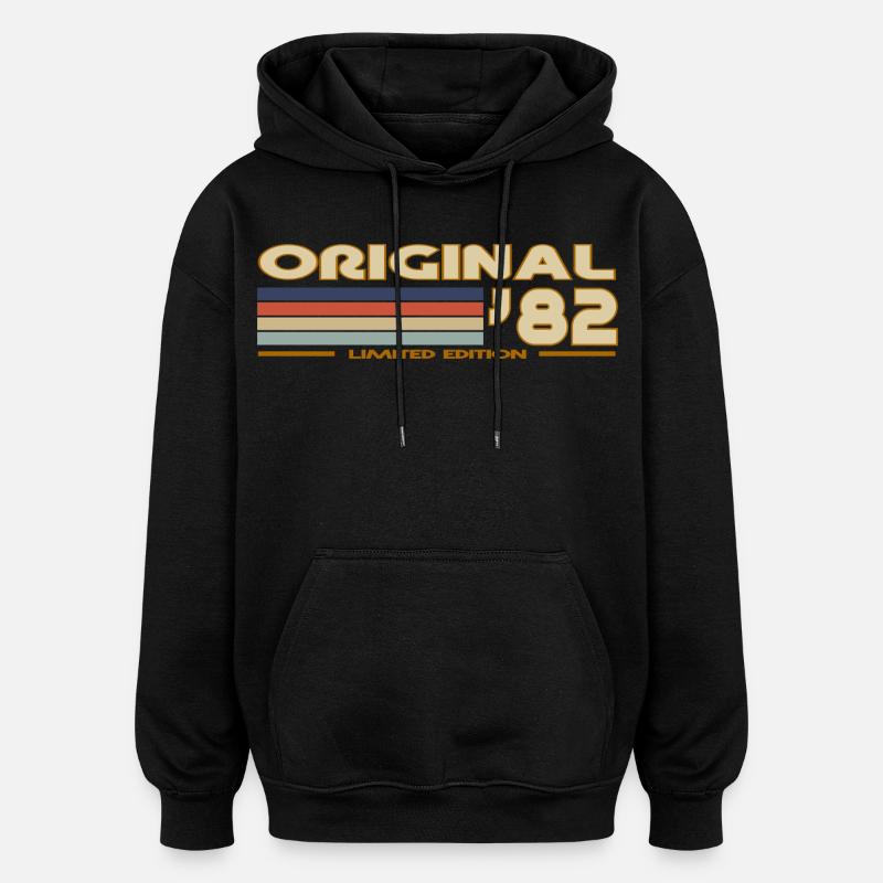 1982 - Oversized Unisex Hoodie - Schwarz