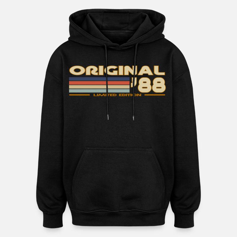 1988 - Sweat à capuche oversize unisexe - noir