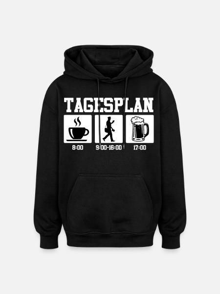 Postman DAILY SCHEDULE Parcel Deliverer Funny - Oversized Unisex Hoodie - black