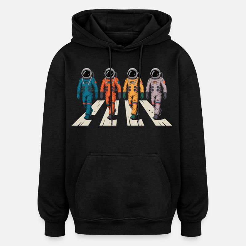 Retro Astronaut Shirt – Science Fiction - Oversized Unisex Hoodie - black