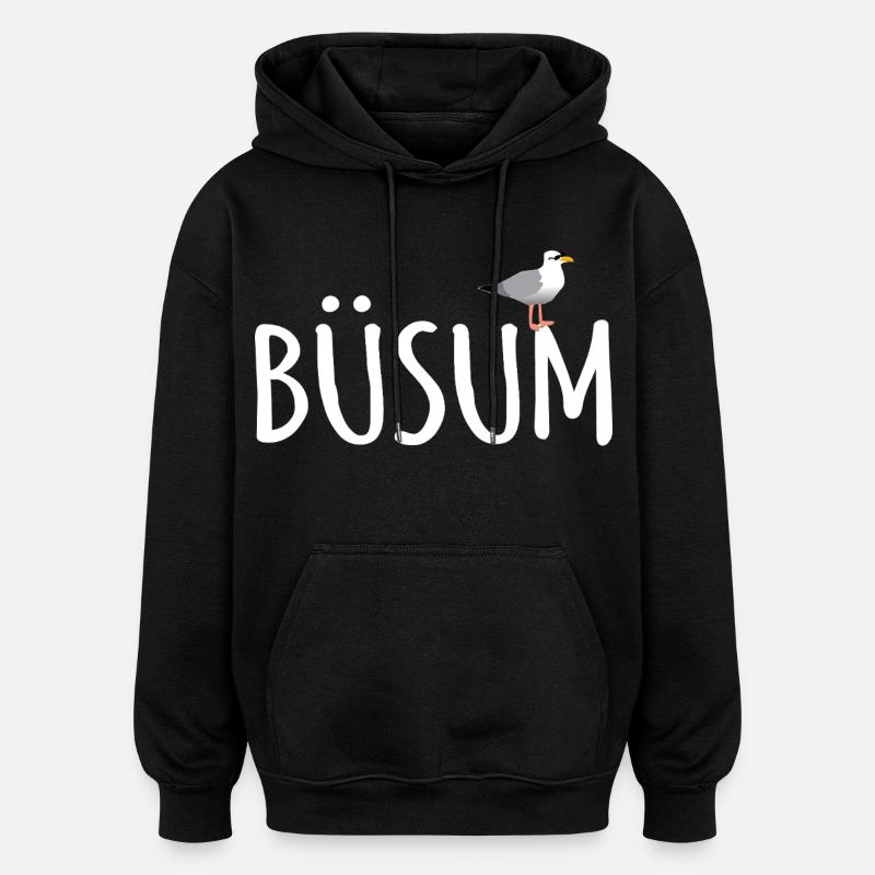 Büsum Möwe - Oversized Unisex Hoodie - Schwarz