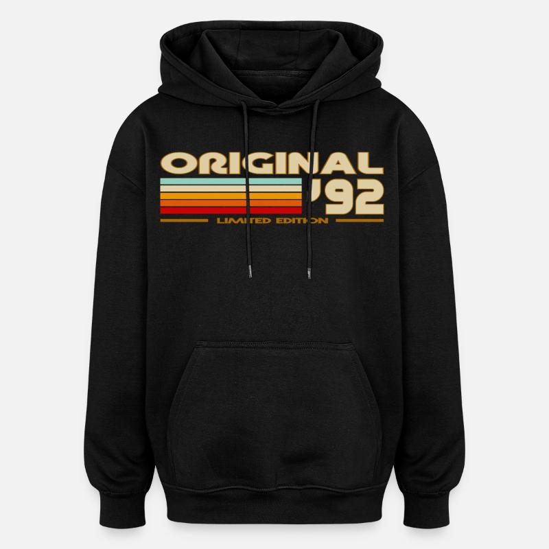 1992 - Sweat à capuche oversize unisexe - noir