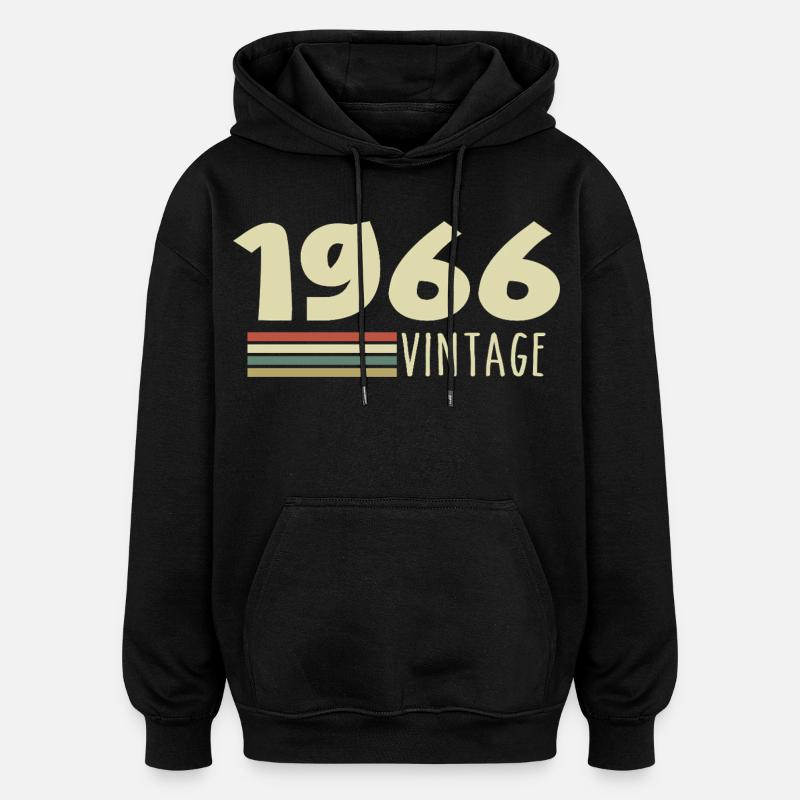 1966 Anniversaire 1966 - Sweat à capuche oversize unisexe - noir