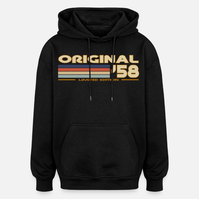 1958 - Sweat à capuche oversize unisexe - noir