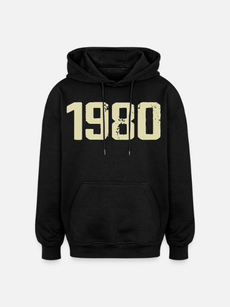 Jubilé 1980 - Sweat à capuche oversize unisexe - noir