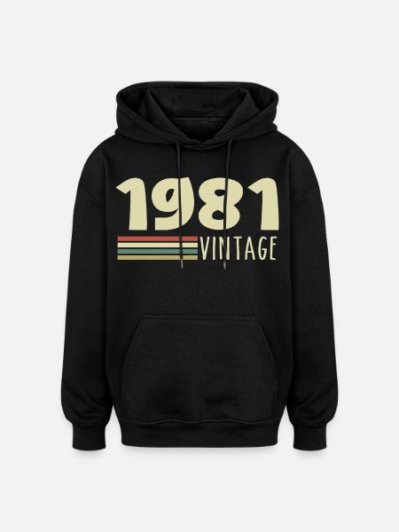 1981-Anniversary-1981-retro-1981 - Oversized Unisex Hoodie - black