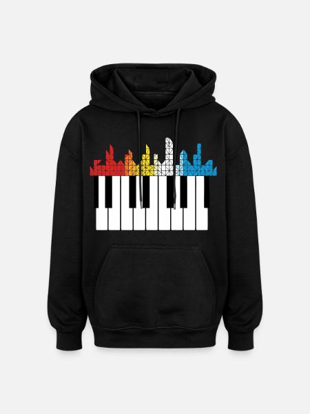 Piano Piano Musician Gift - Oversized Unisex Hoodie - black