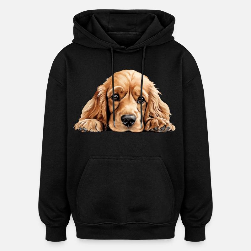 Cane Cocker Spaniel - Felpa con cappuccio unisex oversize - nero