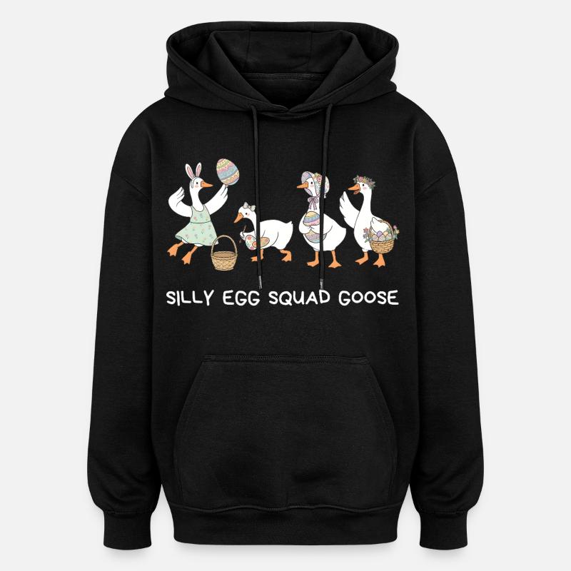 Épques de l’Escadron Œuf Idiot - Sweat à capuche oversize unisexe - noir