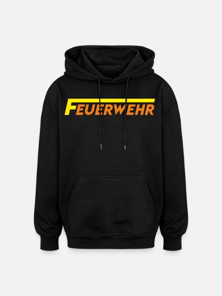 feuerwehr - Oversized Unisex Hoodie - Schwarz