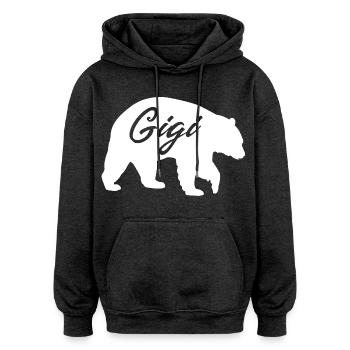 Chemise cadeau de grand-mère Gigi Bear - Sweat à capuche oversize unisexe - charbon - Devant - Noah (186cm)