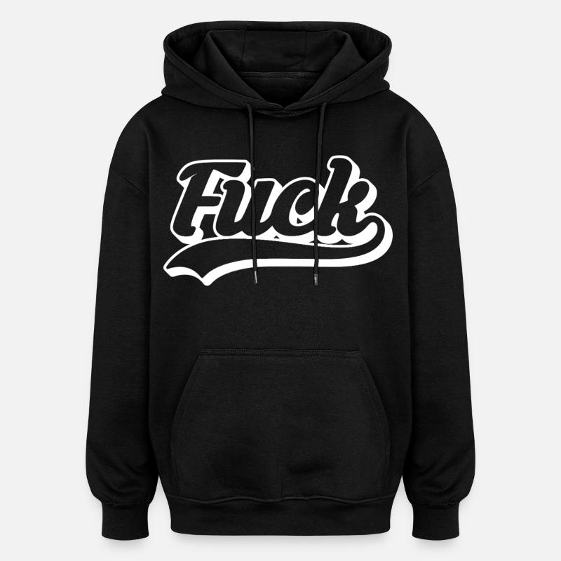 Fuck Retro Script - Oversized Unisex Hoodie - black