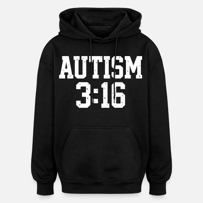 Autism Acceptance Typography - Oversized Unisex Hoodie - black