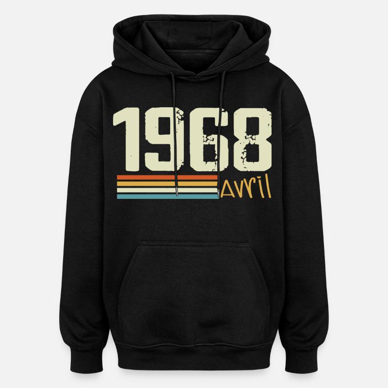 Born in April 1968 - Oversized Unisex Hoodie - black