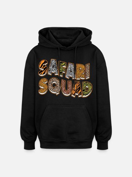 Safari Squad Dyr Zoo Party Jungle Zoo Fødselsdag - Oversize unisex hoodie - sort