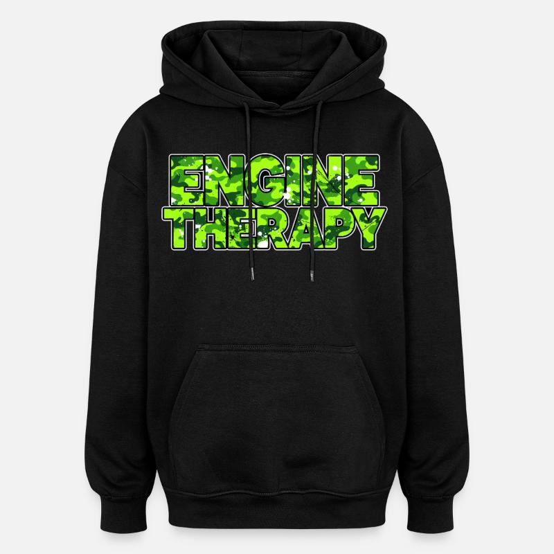 Engine Therapy Camouflage für echte Schrauber - Oversized Unisex Hoodie - Schwarz