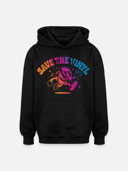 Save the Vinyl DJ Music - Oversized Unisex Hoodie - black