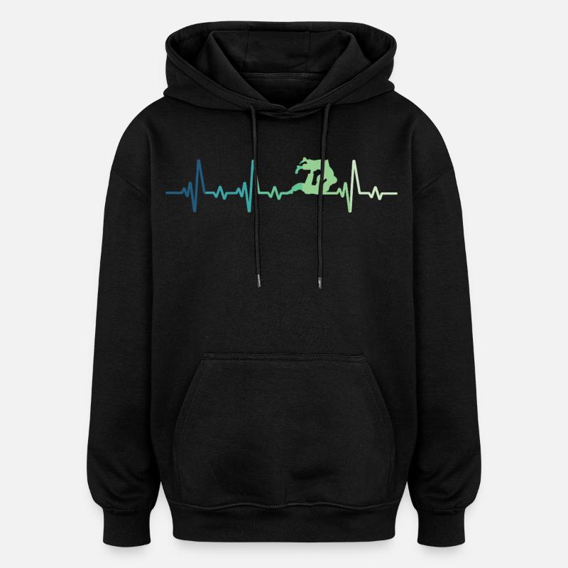 Jiu Jitsu Herzschlag Jiu-Jitsu - Oversized Unisex Hoodie - Schwarz