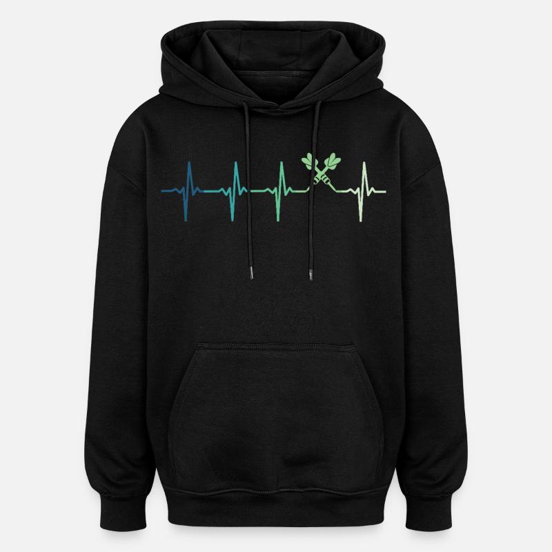 Darts Battement de coeur Fléchettes - Sweat à capuche oversize unisexe - noir