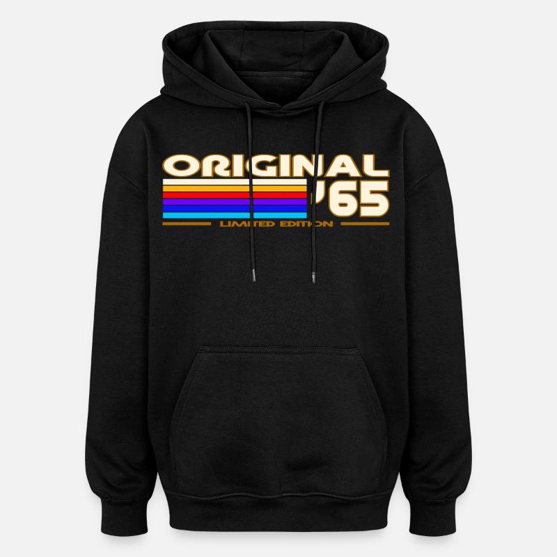 1965 - Sweat à capuche oversize unisexe - noir