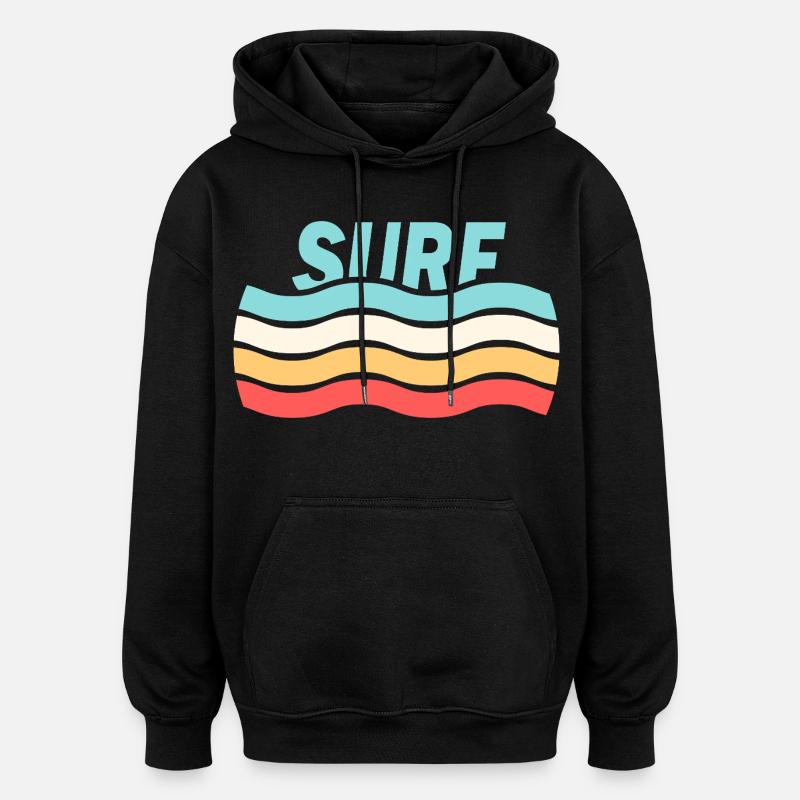 Surfer - Sweat à capuche oversize unisexe - noir