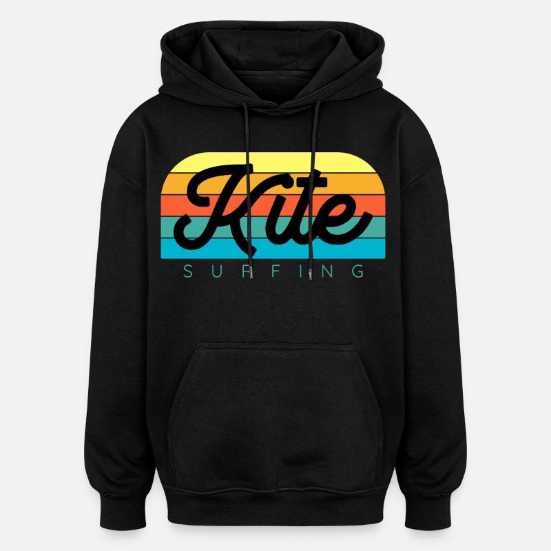 Kitesurfeur Kiteboard Kitesurf Kitesurf - Sweat à capuche oversize unisexe - noir