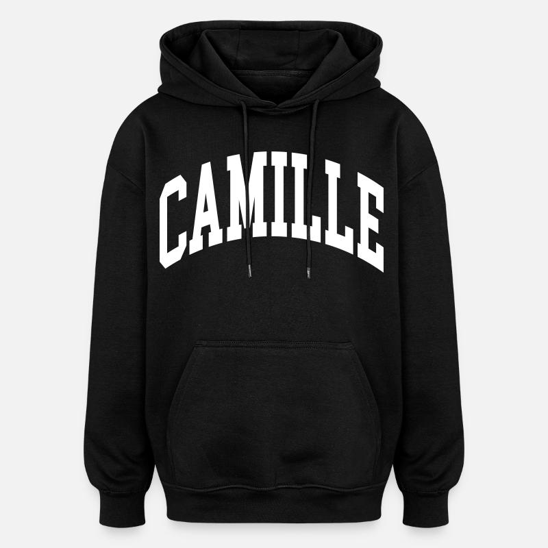 Camille - Sweat à capuche oversize unisexe - noir