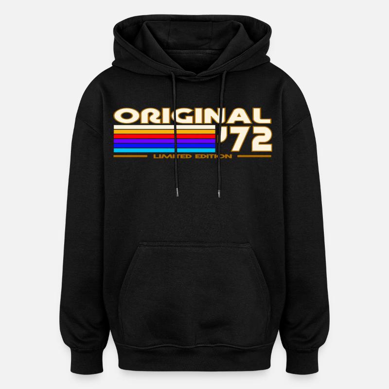 1972 - Sweat à capuche oversize unisexe - noir