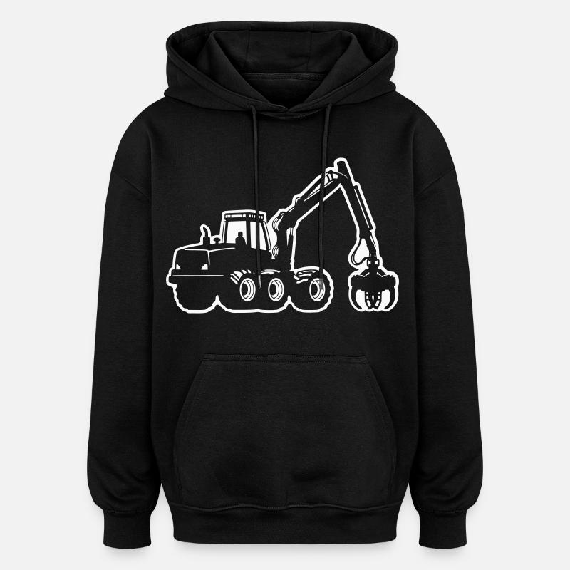 Silhouette de moissonneuse - Sweat à capuche oversize unisexe - noir