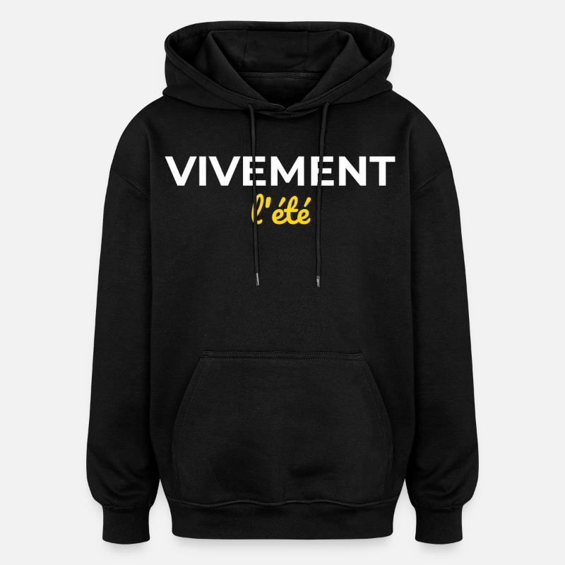 Vivement l'Été — Nostalgie Soleil - Sweat à capuche oversize unisexe - noir