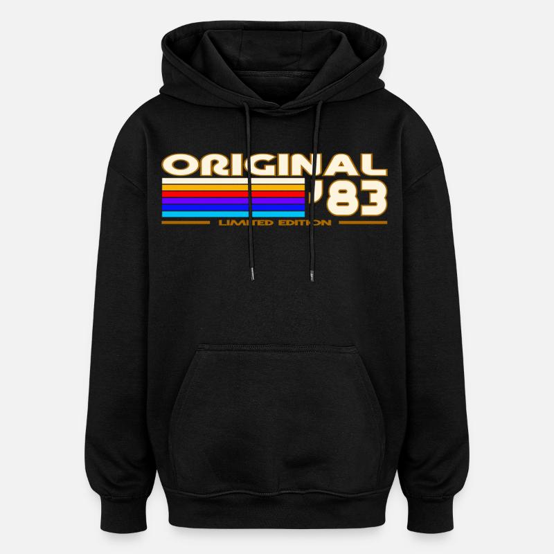 Originales 83 Rainbow Retro-Logo - Oversized Unisex Hoodie - Schwarz