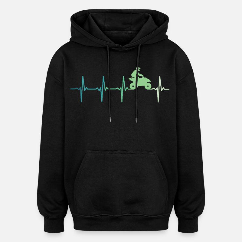 quad battement de coeur atv - Sweat à capuche oversize unisexe - noir