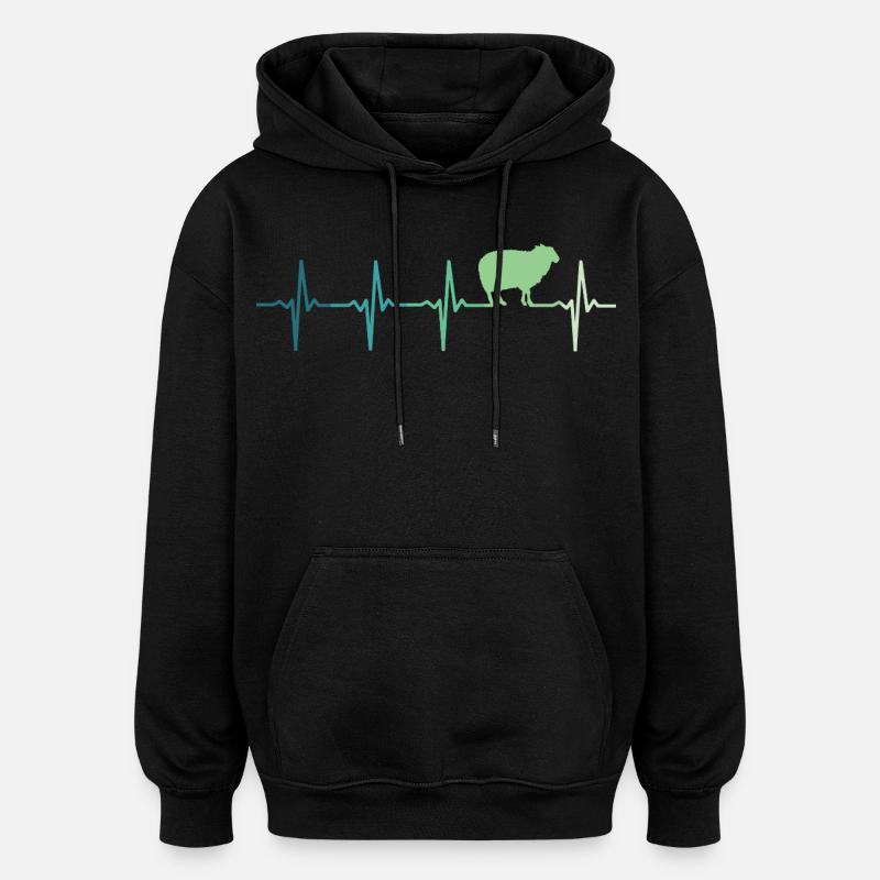 Schafsherzschlag Schaf, Schaf, Schaf - Oversized Unisex Hoodie - Schwarz