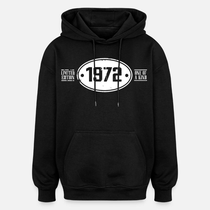 1972 Anniversaire 1972 - Sweat à capuche oversize unisexe - noir