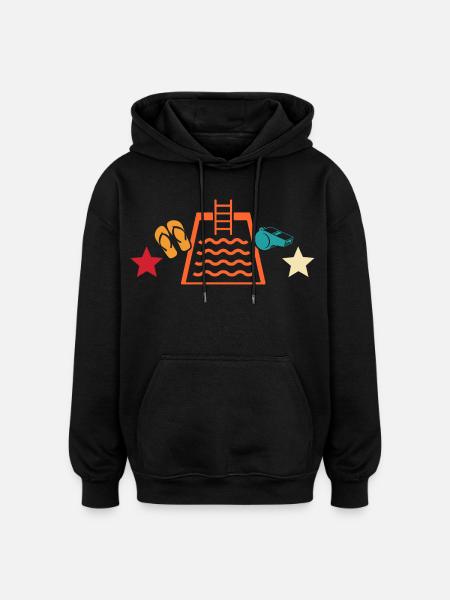 Lifeguards Love Lifeguard Swimmers - Oversized Unisex Hoodie - black