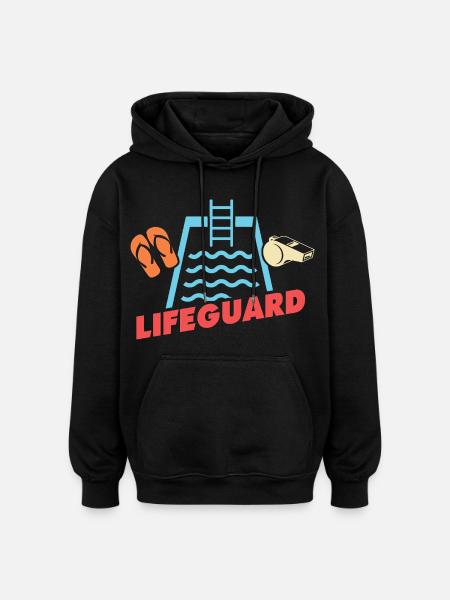 Lifeguards Love Lifeguard Swimmers - Oversized Unisex Hoodie - black
