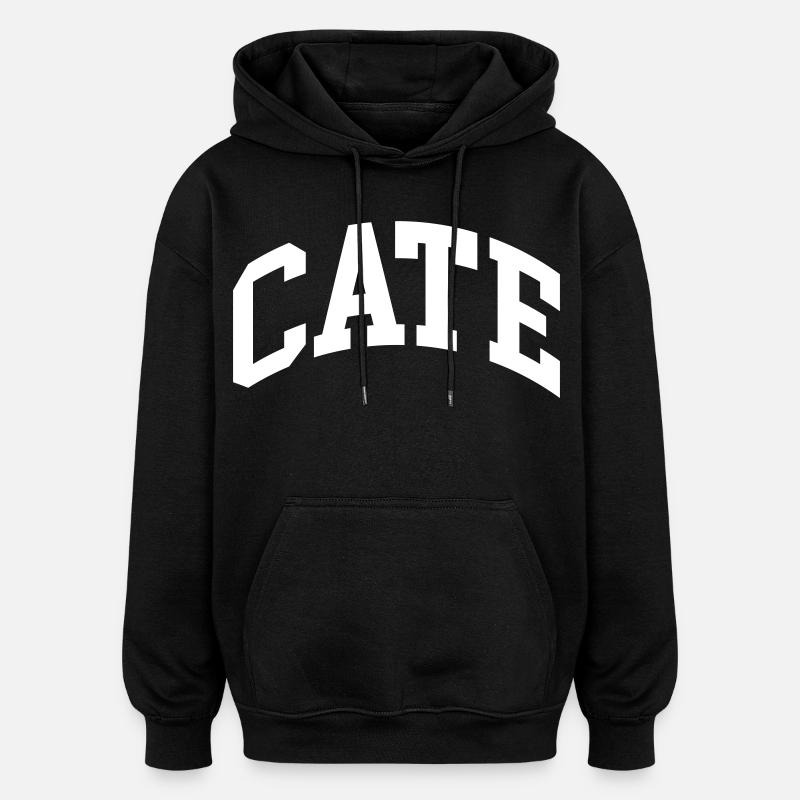 Cate - Sweat à capuche oversize unisexe - noir