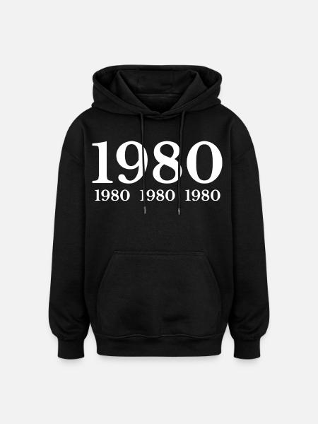1980 - Oversized Unisex Hoodie - black