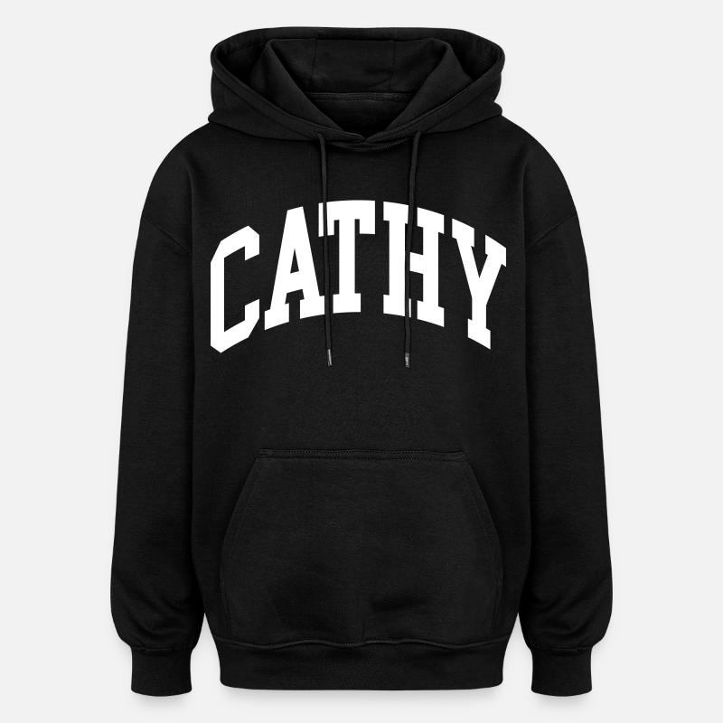 Cathy - Sweat à capuche oversize unisexe - noir