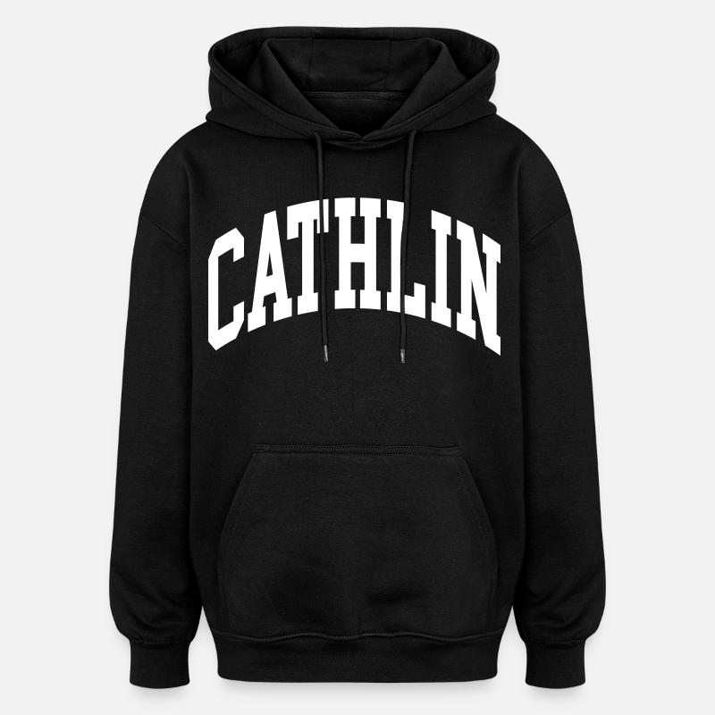 Cathlin - Sweat à capuche oversize unisexe - noir