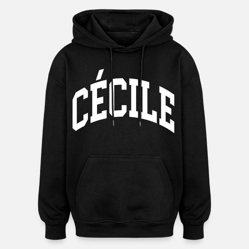 Cécile - Sweat à capuche oversize unisexe - noir