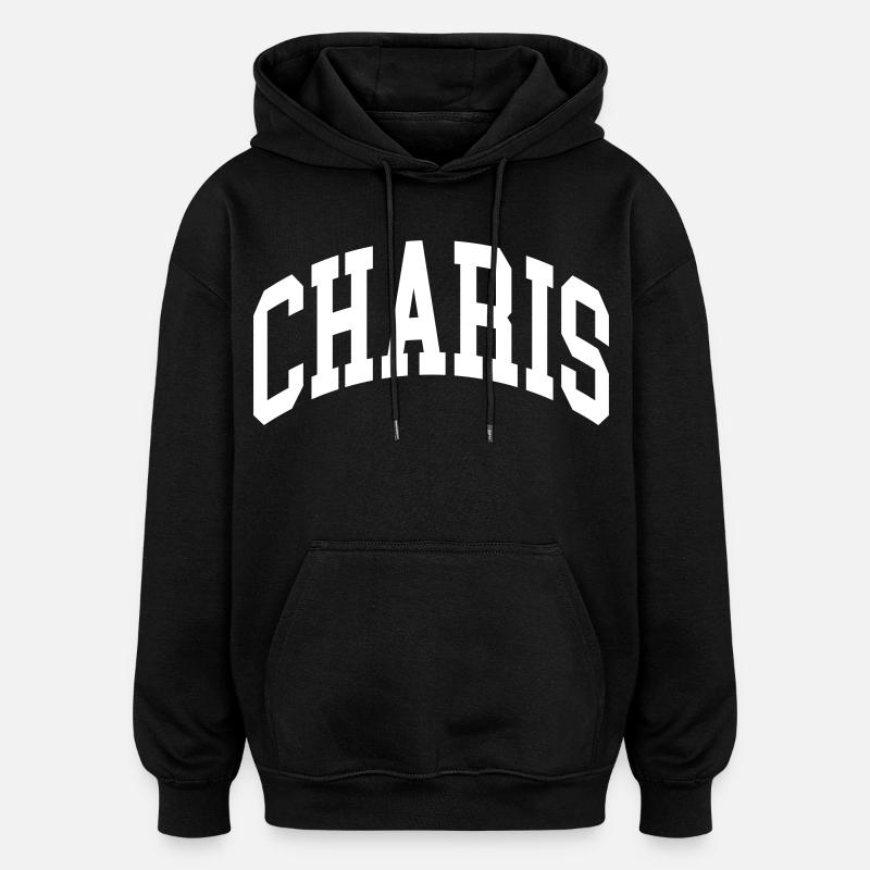 Charis - Sweat à capuche oversize unisexe - noir