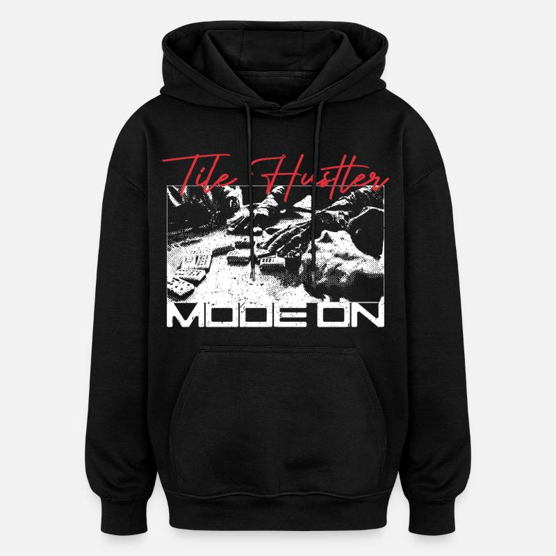 Domino Tile Hustler Mode On - Oversized Unisex Hoodie - black