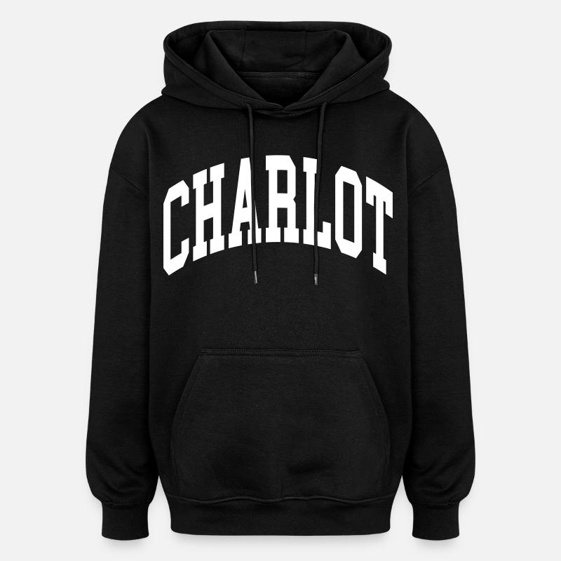 Charlot - Sweat à capuche oversize unisexe - noir